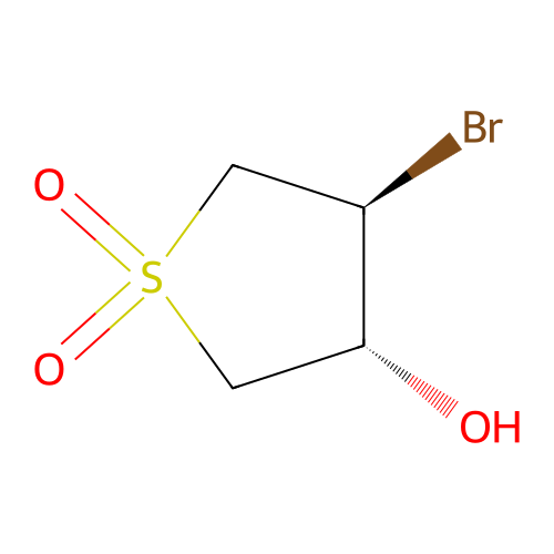 Thiophene-3-ol, 4-bromotetrahydro-, 1,1-dioxide, (3R,4S)-rel- structure