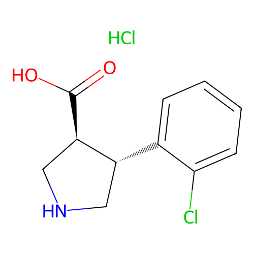 (+/-)-trans-4-(2-Chlorophenyl)pyrrolidine-3-carboxylic acid HCl structure