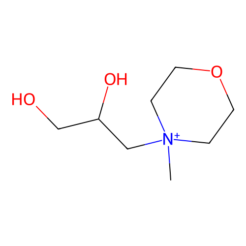 4-(2,3-Dihydroxypropyl)-4-methylmorpholin-4-ium structure