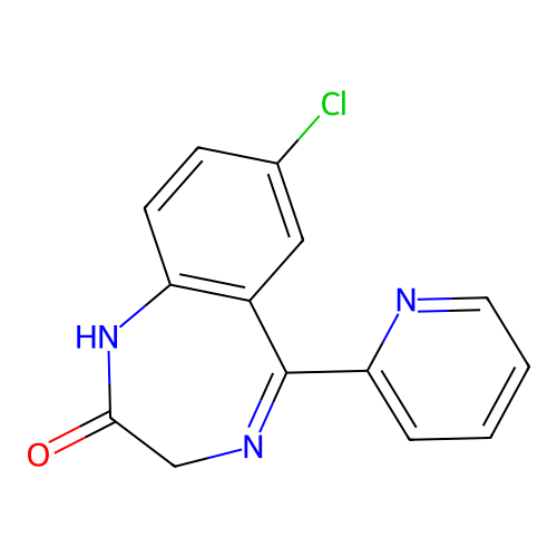 7-Chloro-5-(2-pyridinyl)-1,3-dihydro-2H-1,4-benzodiazepin-2-one structure