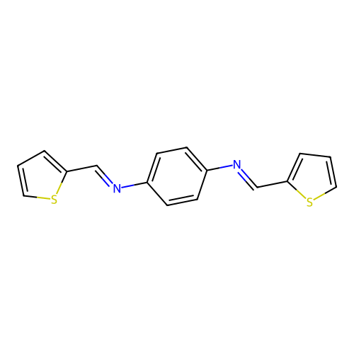 N~1~,N~4~-bis(2-thienylmethylene)-1,4-benzenediamine structure