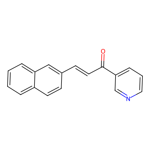 (E)-3-naphthalen-2-yl-1-pyridin-3-ylprop-2-en-1-one structure