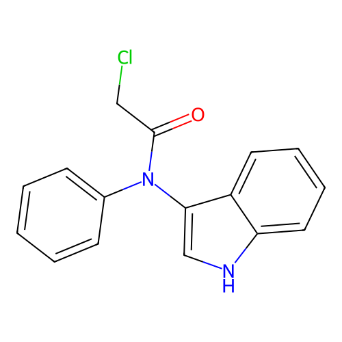 2-chloro-N-(1H-indol-3-yl)-N-phenylacetamide structure