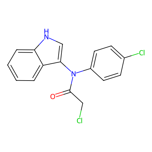 2-chloro-N-(4-chlorophenyl)-N-(1H-indol-3-yl)acetamide structure