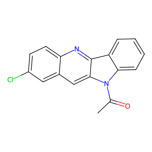 1-(2-chloro-10H-indolo[3,2-b]quinolin-10-yl)ethanone structure