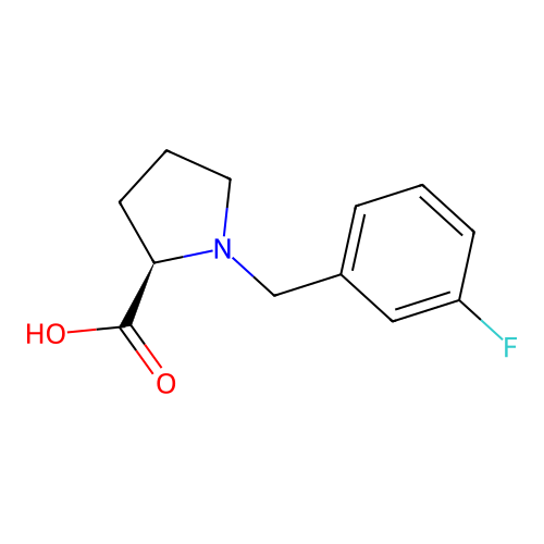(R)-1-(3-Fluorobenzyl)pyrrolidine-2-carboxylic acid structure