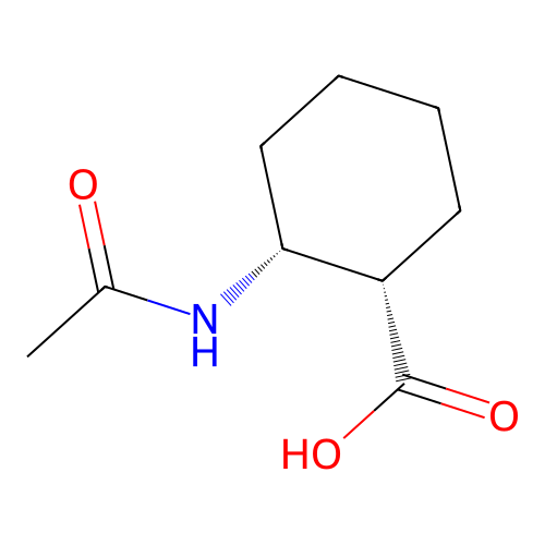 (1S,2R)-2-acetamidocyclohexane-1-carboxylic acid structure