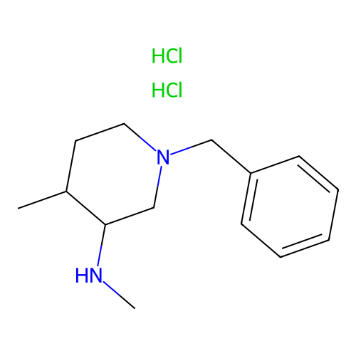 3-Piperidinamine, N,4-dimethyl-1-(phenylmethyl)-, hydrochloride (1:2) structure