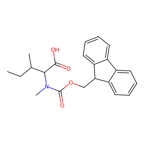 2-[9H-fluoren-9-ylmethoxycarbonyl(methyl)amino]-3-methyl-pentanoic acid structure
