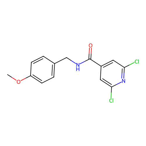 2,6-dichloro-N-(4-methoxybenzyl)isonicotinamide structure