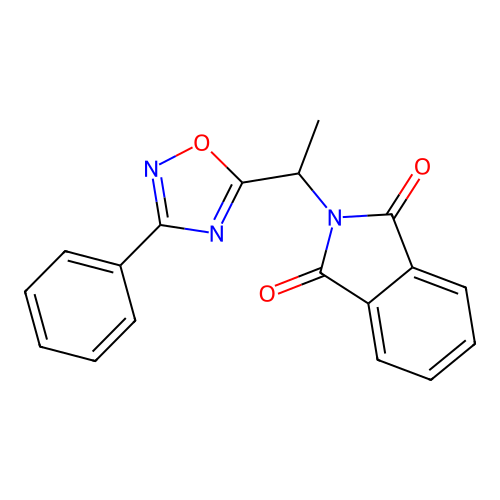 2-[1-(3-Phenyl-1,2,4-oxadiazol-5-yl)ethyl]isoindole-1,3-dione structure