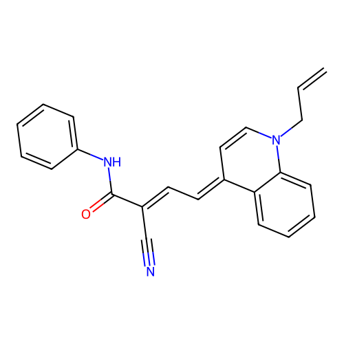 4-(1-allyl-4(1H)-quinolinylidene)-2-cyano-N-phenyl-2-butenamide structure