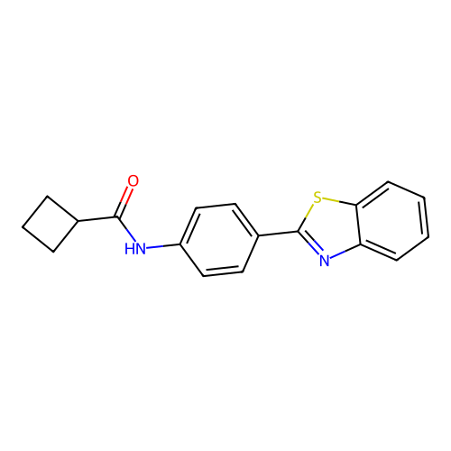 N-[4-(1,3-benzothiazol-2-yl)phenyl]cyclobutanecarboxamide structure