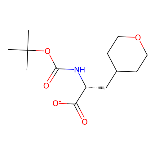 (2R)-2-[(2-methylpropan-2-yl)oxycarbonylamino]-3-(oxan-4-yl)propanoate structure