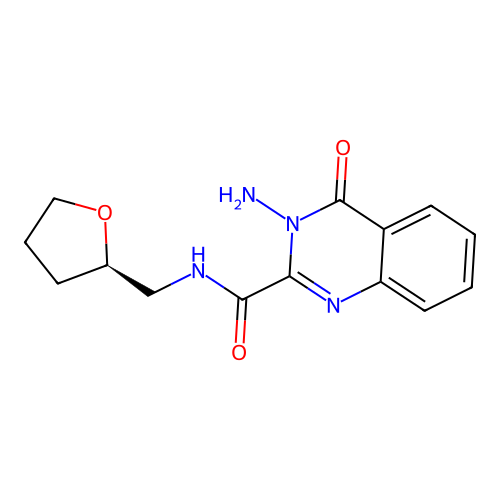 3-amino-4-oxo-N-[[(2R)-oxolan-2-yl]methyl]quinazoline-2-carboxamide structure