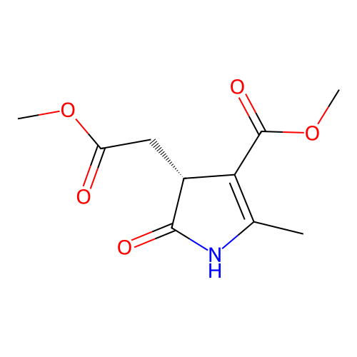 Methyl 4,5-dihydro-4-(2-methoxy-2-oxoethyl)-2-methyl-5-oxo-1H-pyrrole-3-carboxylate structure