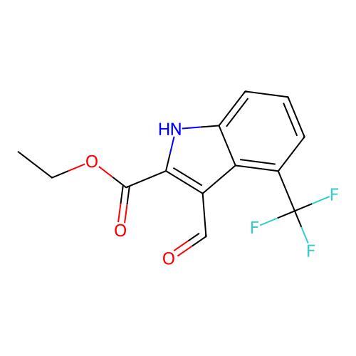 Ethyl 3-formyl-4-(trifluoromethyl)-1H-indole-2-carboxylate structure