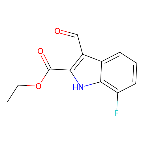 Ethyl 7-fluoro-3-formyl-1H-indole-2-carboxylate structure