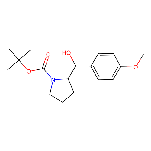 Tert-butyl 2-[hydroxy(4-methoxyphenyl)methyl]pyrrolidine-1-carboxylate structure