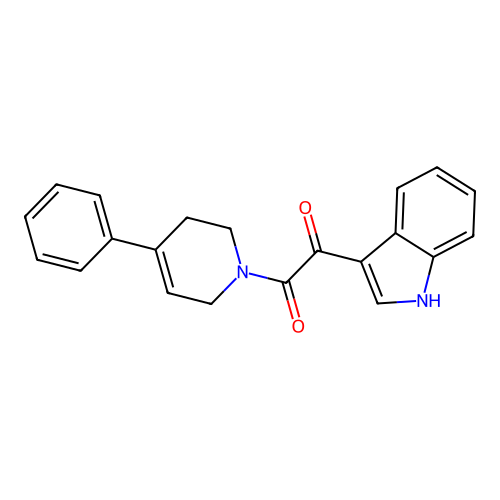 1-(1H-indol-3-yl)-2-(4-phenyl-5,6-dihydropyridin-1(2H)-yl)ethane-1,2-dione structure