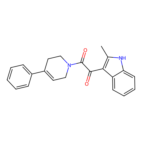 1-(2-methyl-1H-indol-3-yl)-2-(4-phenyl-1,2,3,6-tetrahydropyridin-1-yl)ethane-1,2-dione structure