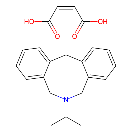 Dibenz(c,f)azocine, 5,6,7,12-tetrahydro-6-isopropyl-, maleate (1:1) structure