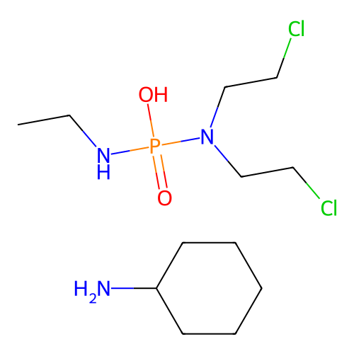 n,n-Bis(2-chloroethyl)-n'-ethylphosphorodiamidic acid-cyclohexanamine(1:1) structure