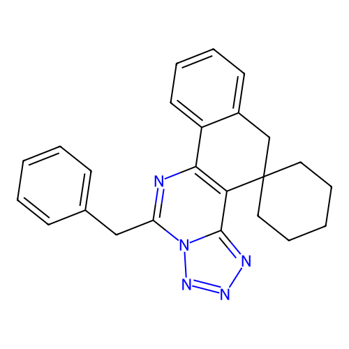 11-benzyl-5H-spiro[benzo[h]tetrazolo[1,5-c]quinazoline-4,1'-cyclohexane] structure