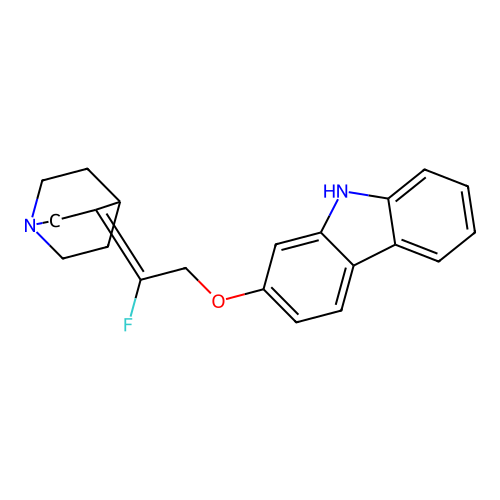 2-[2-(1-azabicyclo[2.2.2]octan-3-ylidene)-2-fluoroethoxy]-9H-carbazole structure