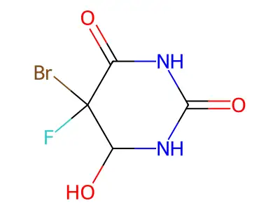 5-Bromo-5-fluoro-6-hydroxy-1,3-diazinane-2,4-dione structure