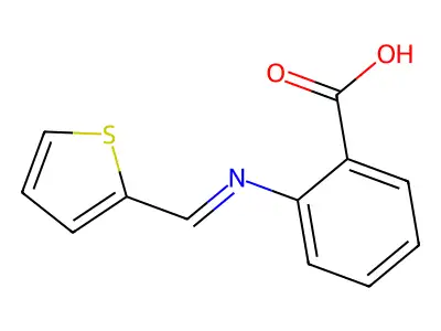 Benzoic acid, 2-[(2-thienylmethylene)amino]- structure