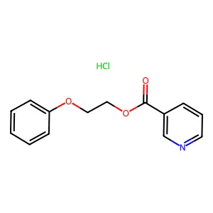 Nicotinic acid, 2-phenoxyethyl ester, hydrochloride (7CI,8CI) structure