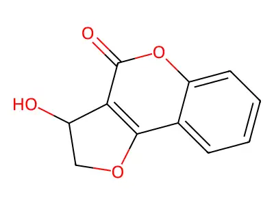 3-hydroxy-2,3-dihydro-4H-furo[3,2-c]chromen-4-one structure