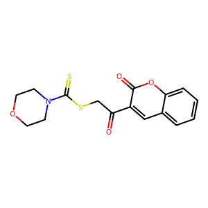 2-oxo-2-(2-oxo-2H-chromen-3-yl)ethyl morpholine-4-carbodithioate structure