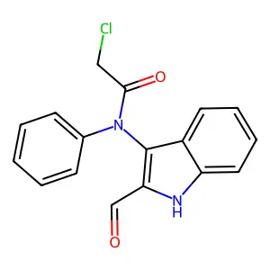 2-chloro-N-(2-formyl-1H-indol-3-yl)-N-phenylacetamide structure