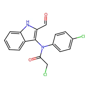 Acetamide, 2-chloro-N-(4-chlorophenyl)-N-(2-formyl-1H-indol-3-yl)- structure
