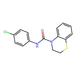 N-(4-chlorophenyl)-2,3-dihydro-4H-1,4-benzothiazine-4-carboxamide structure