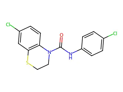 7-chloro-N-(4-chlorophenyl)-2,3-dihydro-4H-1,4-benzothiazine-4-carboxamide structure