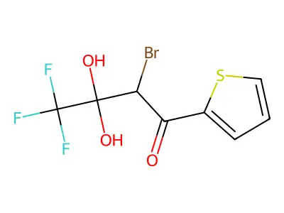 2-Bromo-4,4,4-trifluoro-3,3-dihydroxy-1-(2-thienyl)butan-1-one structure