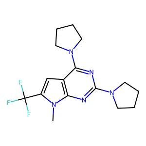 7-Methyl-6-(trifluoromethyl)-2,4-dipyrrolidinyl-7H-pyrrolo(2,3-d)pyrimidine structure