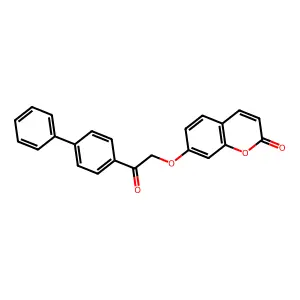 7-[2-Oxo-2-(4-phenylphenyl)ethoxy]chromen-2-one structure