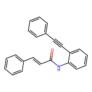 (E)-3-phenyl-N-[2-(2-phenylethynyl)phenyl]prop-2-enamide structure