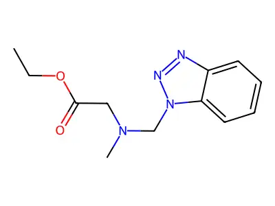 Ethyl 2-[(1H-1,2,3-benzotriazol-1-ylmethyl)(methyl)amino]acetate structure