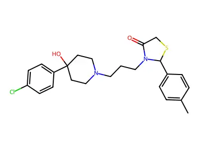 3-(3-(4-(4-Chlorophenyl)-4-hydroxy-1-piperidinyl)propyl)-2-(4-methylphenyl)-4-thiazolidinone structure