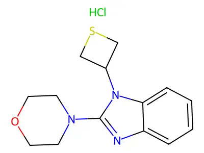 1H-Benzimidazole, 2-(4-morpholinyl)-1-(3-thietanyl)-, monohydrochloride structure