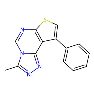 3-Methyl-9-phenylthieno[3,2-e][1,2,4]triazolo[4,3-c]pyrimidine structure