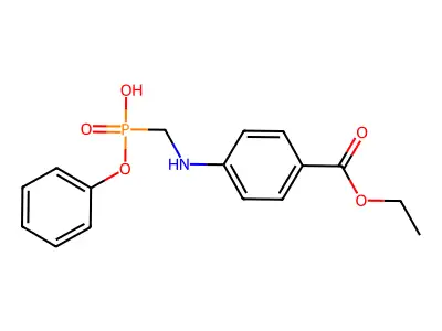 Benzoic acid, 4-((phenylphosphonomethyl)amino)-, 1-ethyl ester structure