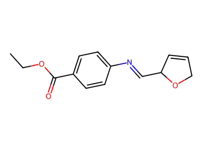 Ethyl 4-(((2,5-dihydro-2-furanyl)methylene)amino)benzoate structure