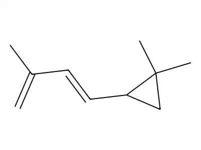 1,1-Dimethyl-2-(3-methyl-1,3-butadiene)cyclo-propane structure