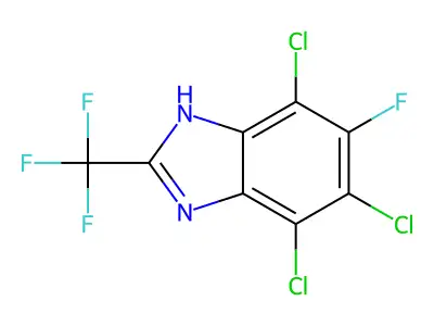 Benzimidazole, 5-fluoro-4,6,7-trichloro-2-(trifluoromethyl)- structure